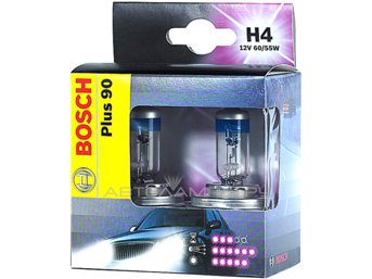 H4 12V- 60/55W (P43t) ( +90% света) Plus 90 (блистер 2шт.) 1987301074