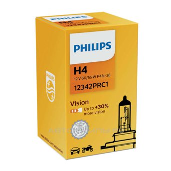 H4 12V- 60/55W (P43t) ( +30% �����) Vision (Premium) 12342PRC1